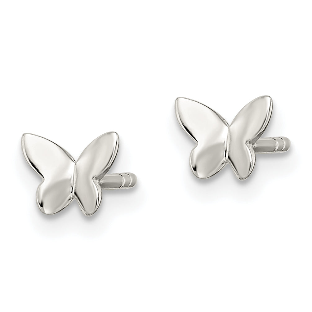 Sterling Silver Madi K Polished Butterfly Children's Post Earrings Secondary image