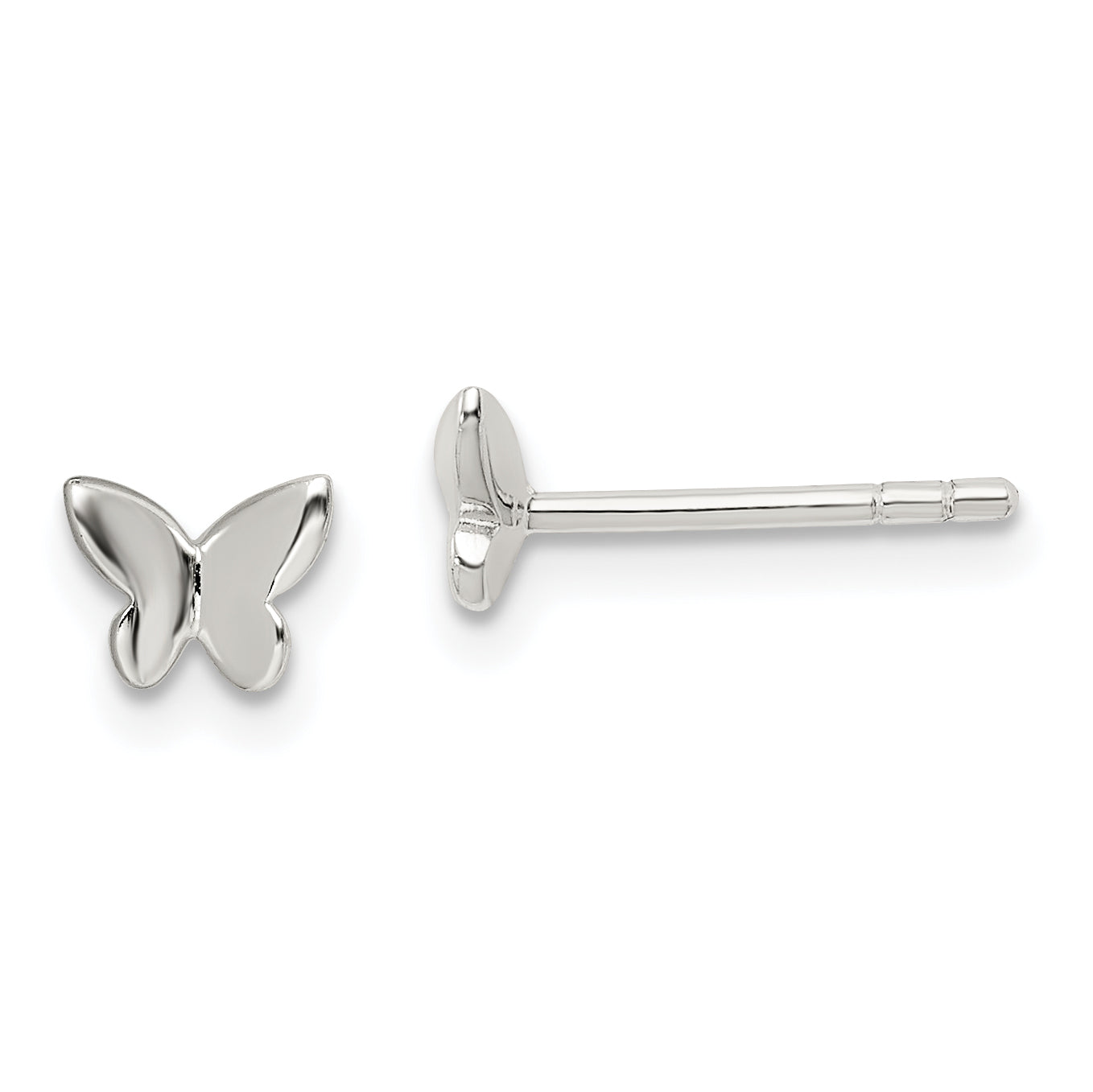 Sterling Silver Madi K Polished Butterfly Children's Post Earrings Main image