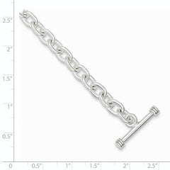 Sterling Silver 7.75inch Polished Fancy Link Toggle Bracelet