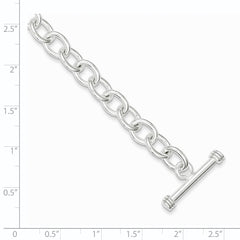 Sterling Silver 7.75inch Polished Fancy Link Toggle Bracelet