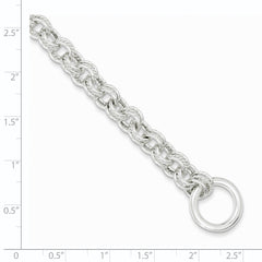 Sterling Silver 7.75inch Polished Fancy Link Toggle Bracelet