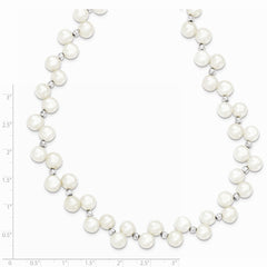 Sterling Silver FW Cultured Button Pearl 16in Necklace