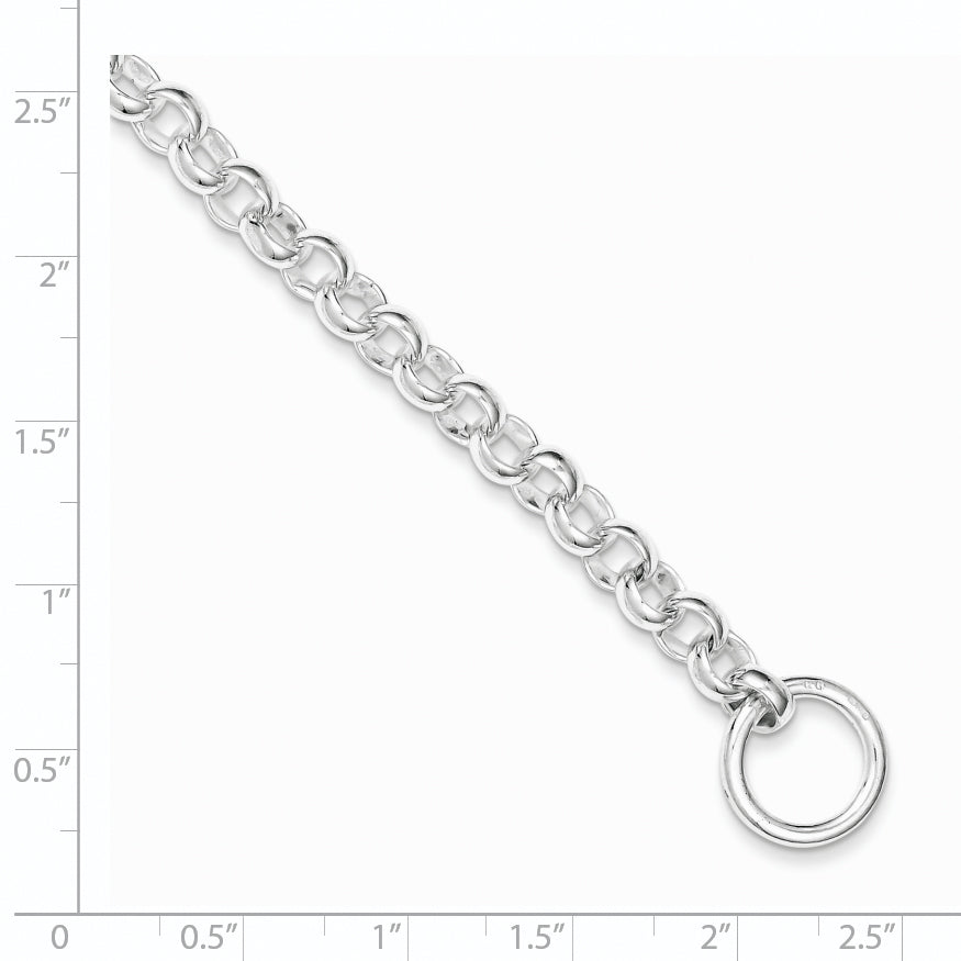 Sterling Silver 7.75inch Fancy Link Bracelet