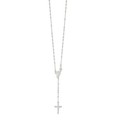 Sterling Silver Polished Rosary Necklace