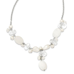 Sterling Silver 925 Necklace with Moonstone Pearl Jade Elegance