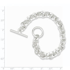 Sterling Silver 7.5inch Polished Fancy Circular Link Bracelet