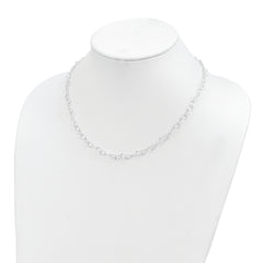 Sterling Silver 925 Fancy Heart Necklace Polished 18in Elegant Design