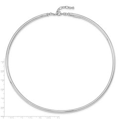 Sophia Jewelers Sterling Silver 925 Polished Collar Necklace with Rhodium Finish