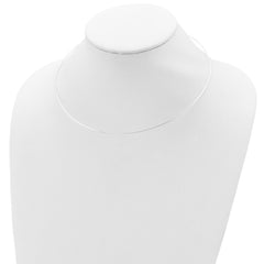 Sterling Silver Polished Neck Wire Necklace with Anti-Tarnish Finish