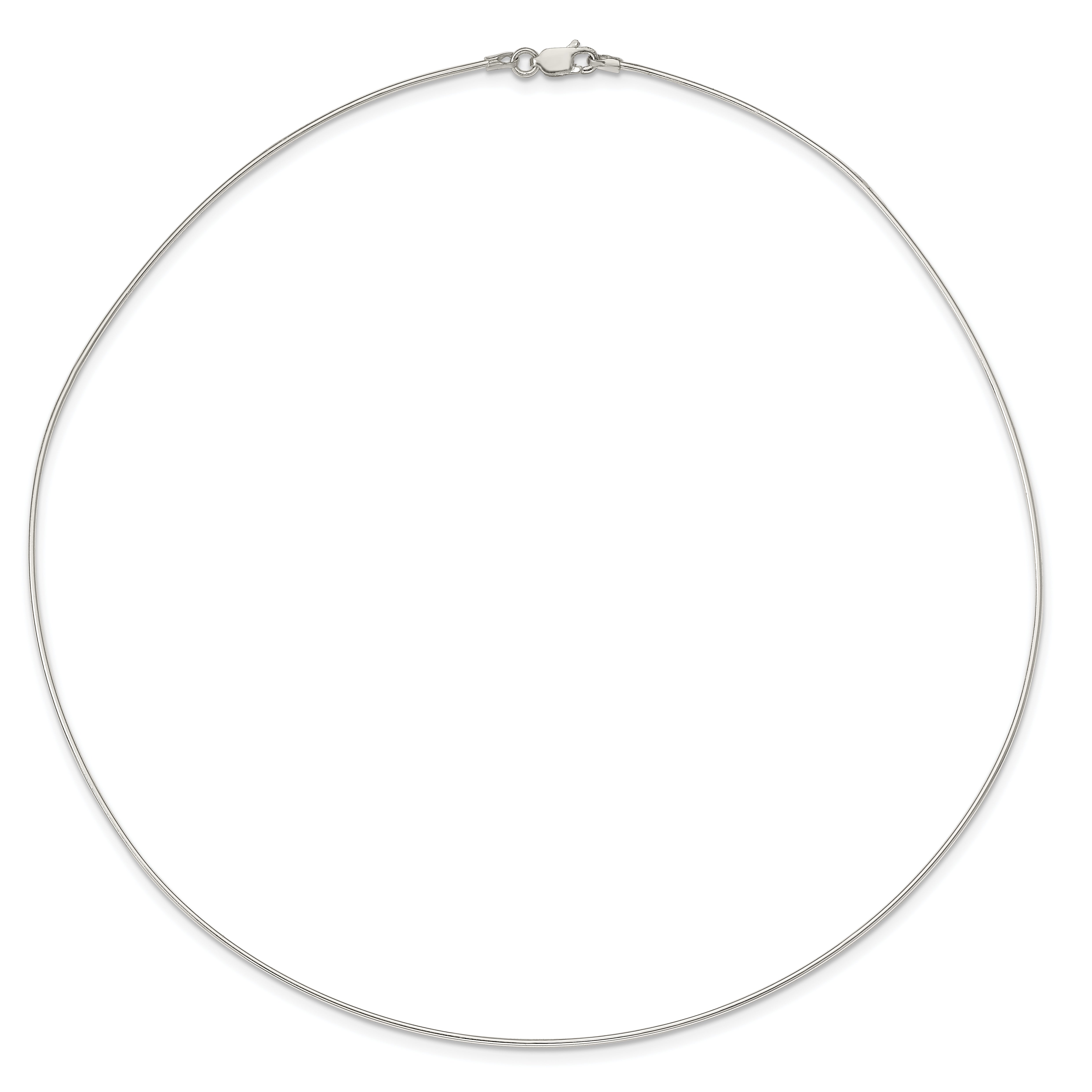 Sterling Silver Solid Polished 1.2mm Neck Wire Necklace