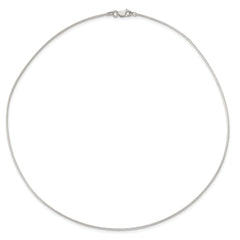 Sterling Silver Polished Neck Wire Necklace with Anti-Tarnish Finish