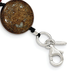 Sterling Silver Natural Stone Women's Necklace with Freshwater Pearls