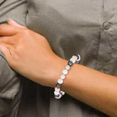 Sophia Jewelers Multi-Color Cultured Pearl Stretch Bracelet Elegant Handcrafted Design - 7.5