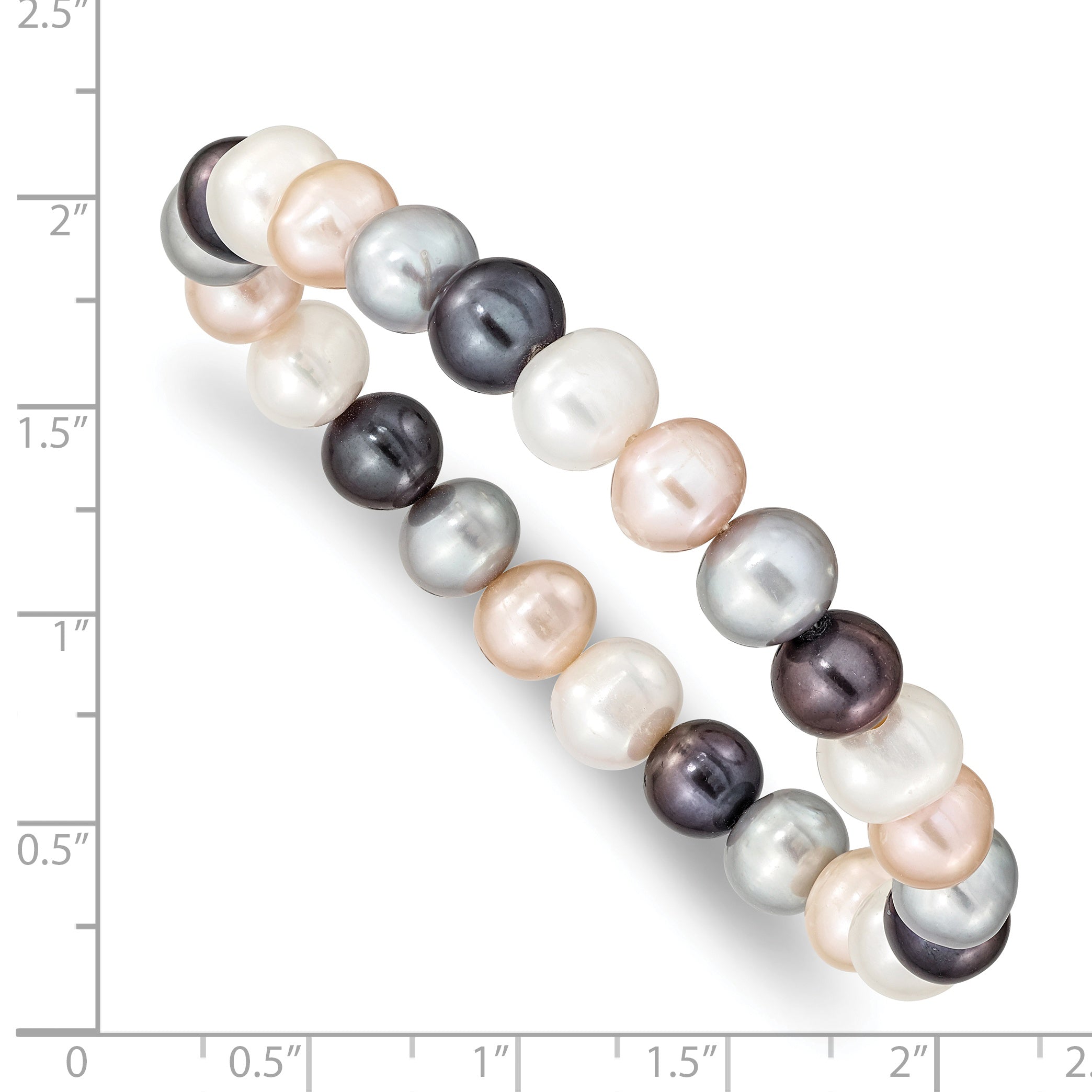 Sophia Jewelers Multicolor Freshwater Pearl Stretch Bracelet Handmade Elegance - 7.5
