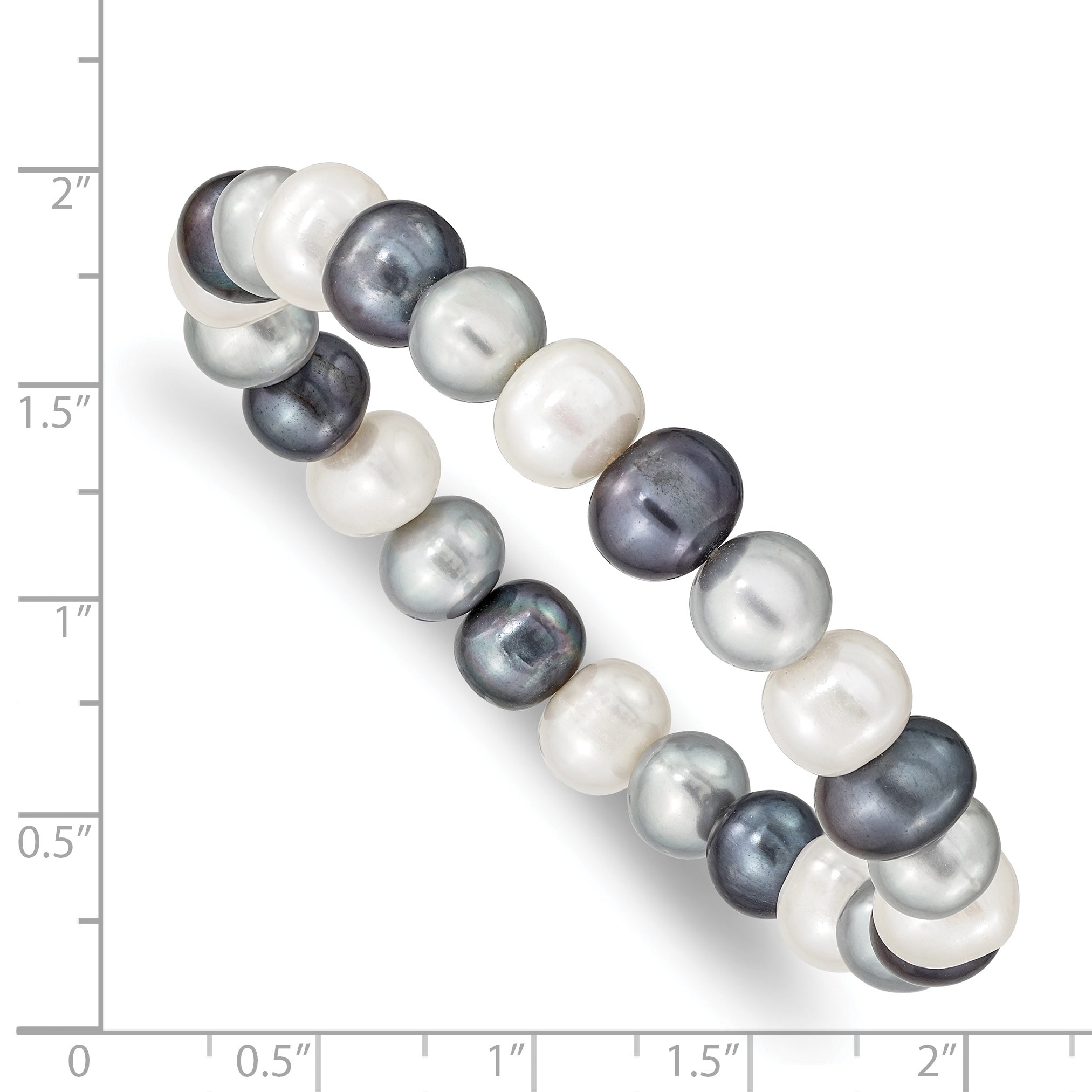 Sophia Jewelers Multi-Color Freshwater Pearl Stretch Bracelet Handmade Elegance - 7.5