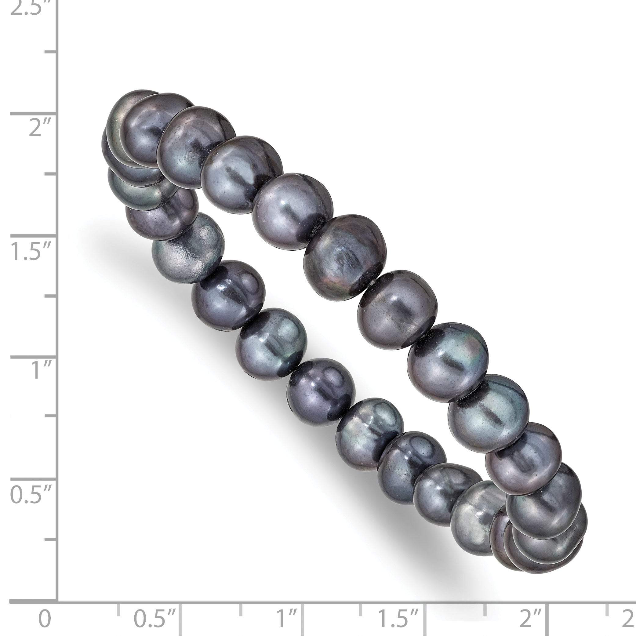 Sophia Jewelers Handcrafted Multi-Color Black Pearl Stretch Bracelet - 7.5