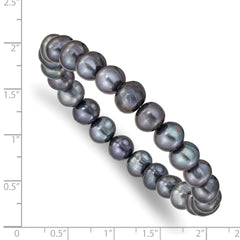 Sophia Jewelers Handcrafted Multi-Color Black Pearl Stretch Bracelet - 7.5
