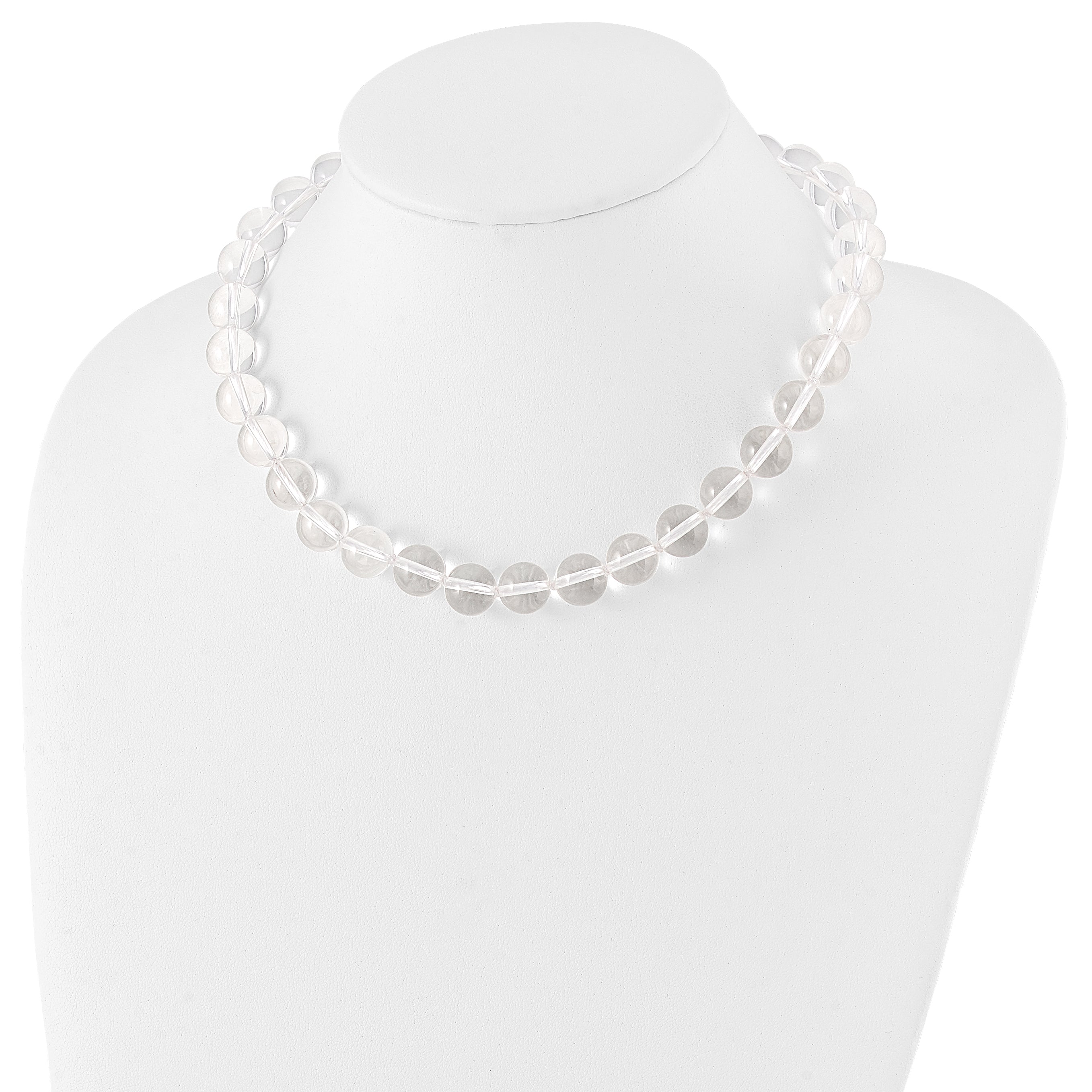 Sophia Jewelers Sterling Silver Crystal Beaded Necklace 18 Polished Elegant Women's