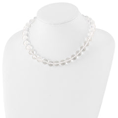 Sophia Jewelers Sterling Silver Crystal Beaded Necklace 18 Polished Elegant Women's
