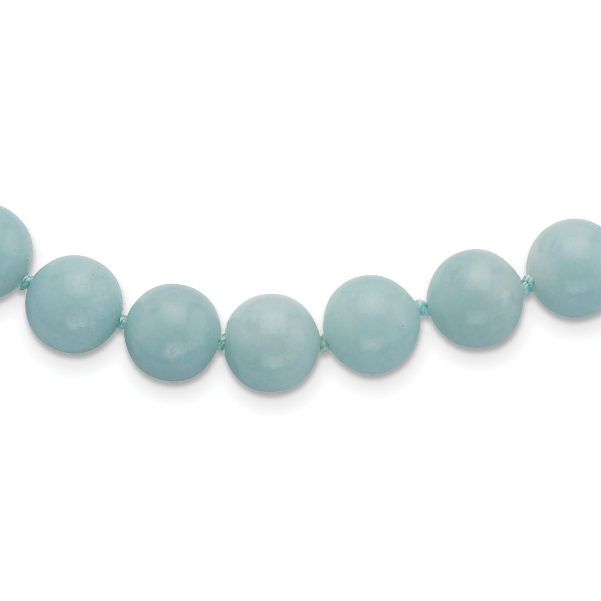 10-10.5mm Smooth Beaded Amazonite Necklace w/Sterling S.RH Clasp