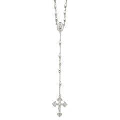 Sterling Silver Polished Rosary Necklace