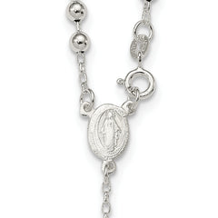 Sophia Jewelers Women's 925 Sterling Silver Polished Rosary Necklace 18 Inch