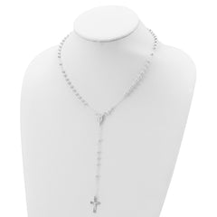 Sophia Jewelers Women's 925 Sterling Silver Polished Rosary Necklace 18 Inch