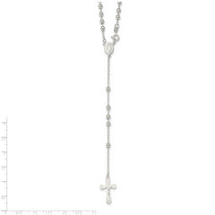 Sophia Jewelers Women's 925 Sterling Silver Polished Rosary Necklace 18 Inch