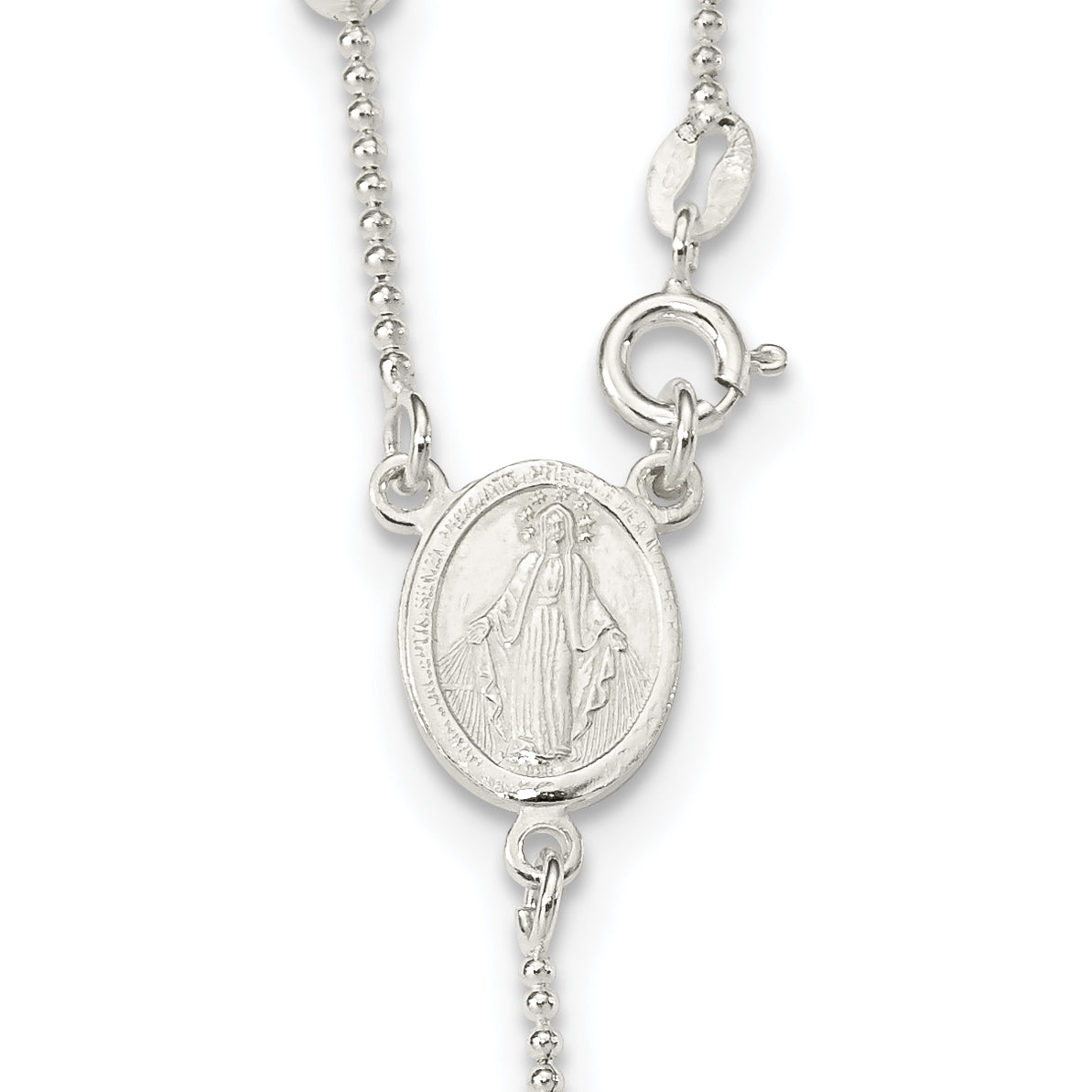 Sophia Jewelers Sterling Silver 925 Women's Rosary Necklace 21 Polished Elegant Design