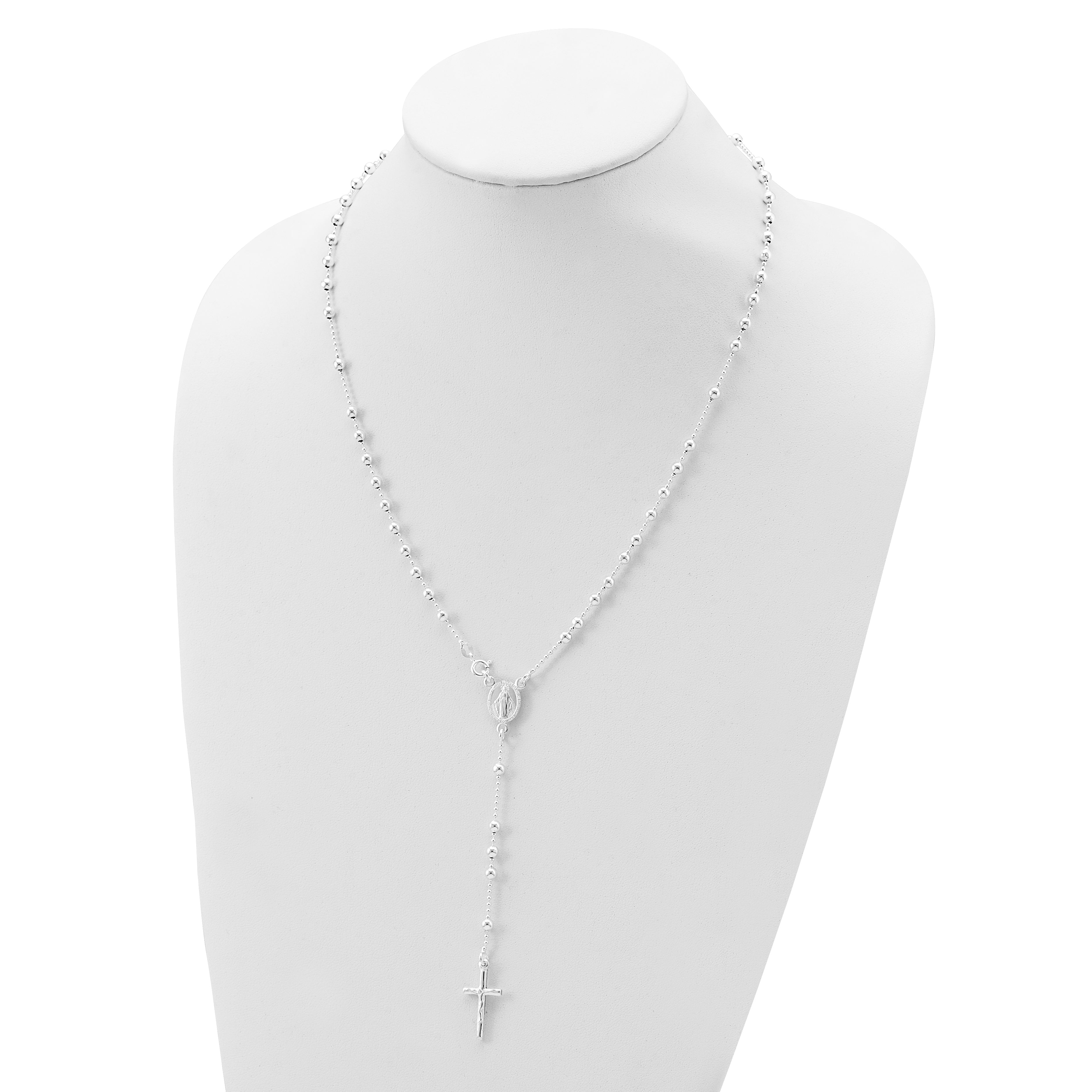 Sophia Jewelers Sterling Silver 925 Women's Rosary Necklace 21 Polished Elegant Design