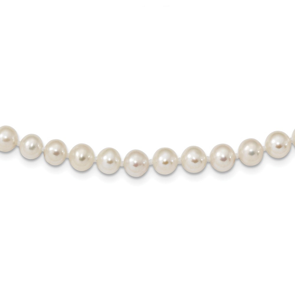 Sterling Silver 925 Pearl Necklace with Rhodium Finish Elegant Design