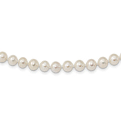 Sterling Silver Rhodium-plated 6-7mm White FWC Pearl Necklace