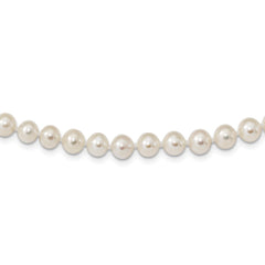 Sterling Silver 925 Pearl Necklace with Rhodium Finish Elegant Design
