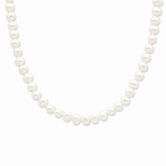 Sterling Silver 925 Pearl Necklace with Rhodium Finish Elegant Design