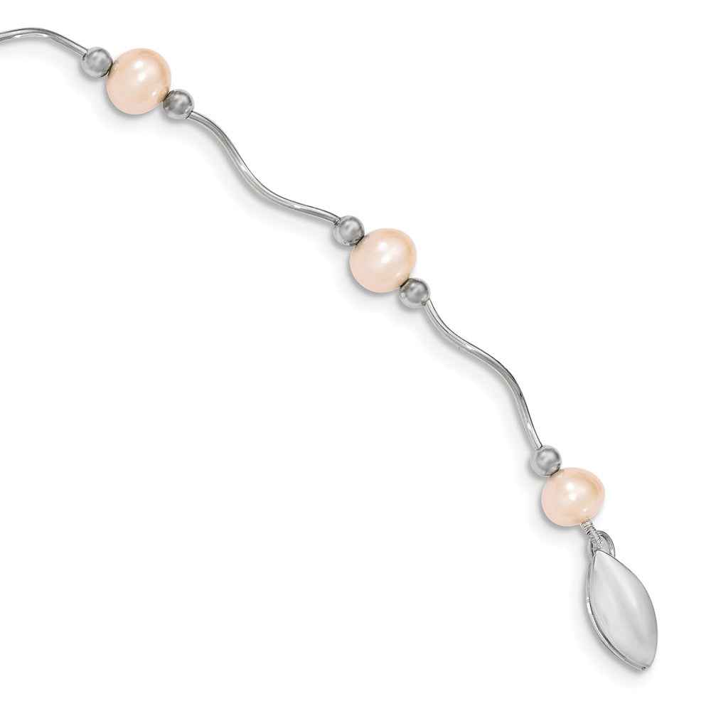 Sterling Silver 6-7mm Pink FW Cultured Pearl Necklace