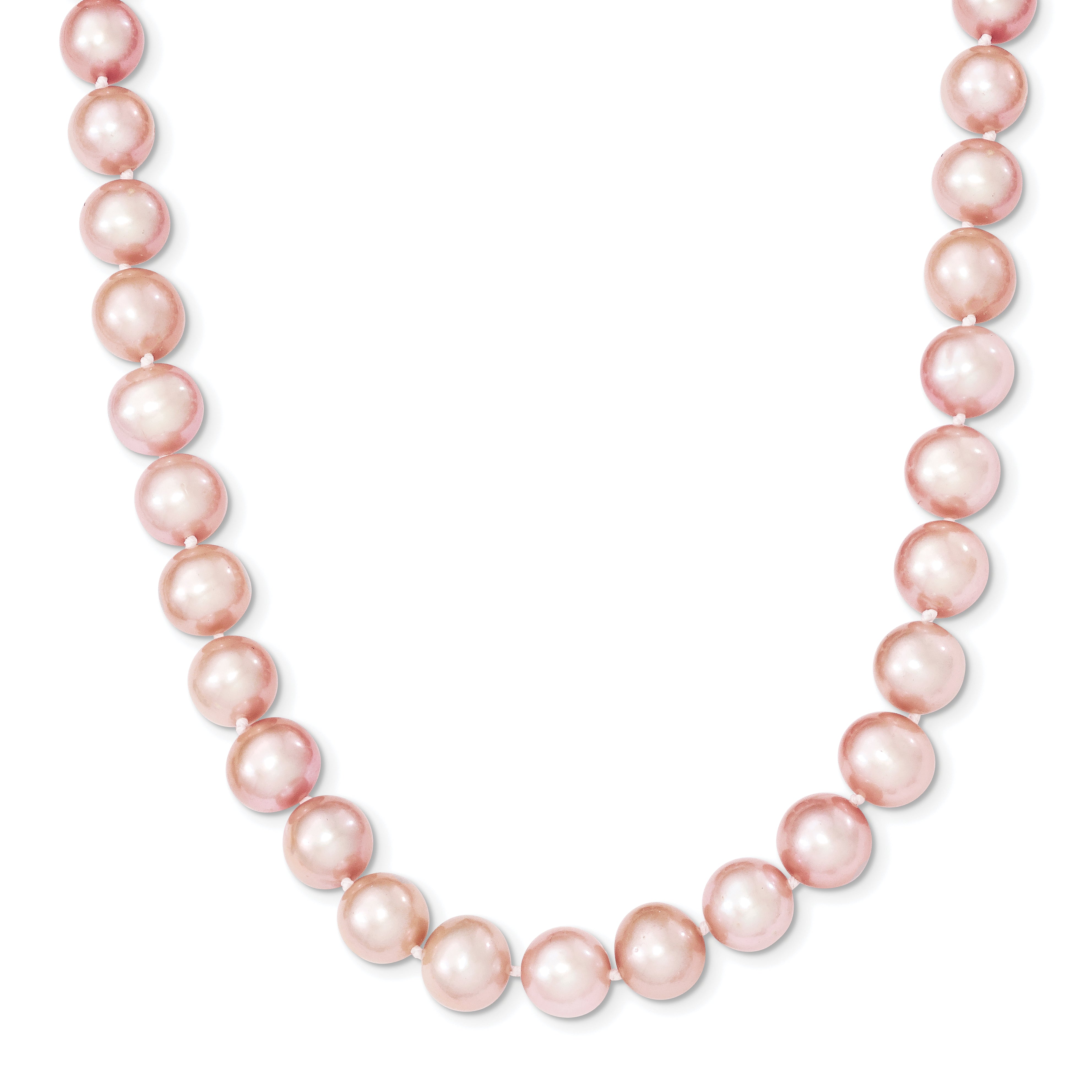 Sterling Silver Rh-plated 9-10mm Purple FW Cultured Pearl Necklace Main image