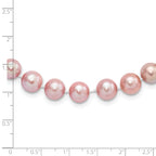 Sterling Silver Rhodium-plated 9-10mm Purple FWC Pearl Necklace