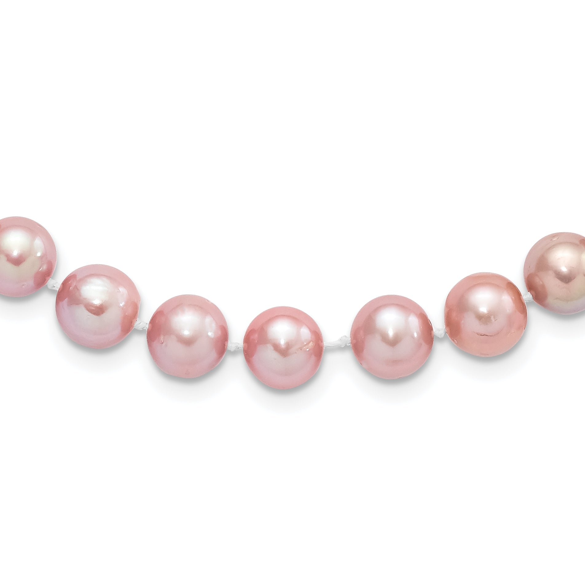 Sterling Silver Rhodium-plated 9-10mm Purple FWC Pearl Necklace Main image