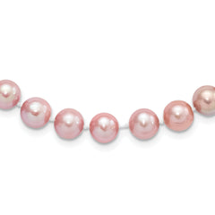Sterling Silver Rhodium-plated 9-10mm Purple FWC Pearl Necklace