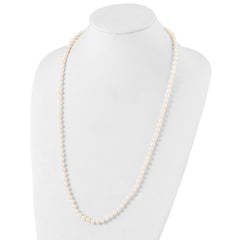 Sterling Silver Rhodium 5-6mm White Freshwater Cultured Pearl Necklace