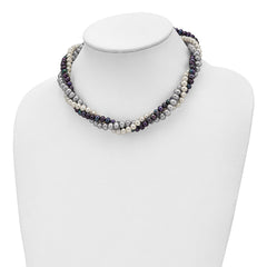 Sterling Silver Pearl Necklace with Multi-Color Freshwater Pearls