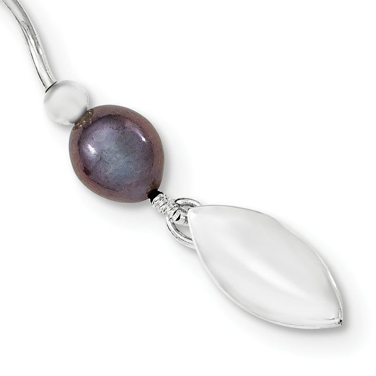 Sophia Jewelers Sterling Silver Pearl Necklace with Black Cultured Freshwater Pearls Secondary image
