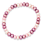 Sophia Jewelers Multicolor Freshwater Pearl Stretch Bracelet Handmade Elegance