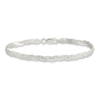 Sterling Silver Fancy Textured Reversible Braided Bracelet