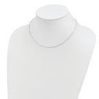 Sophia Jewelers 925 Sterling Silver Beaded Necklace with Polished Mesh Design
