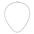 Sophia Jewelers 925 Sterling Silver Beaded Necklace with Polished Mesh Design