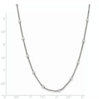 Sophia Jewelers 925 Sterling Silver Beaded Necklace with Polished Mesh Design