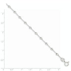 Sterling Silver Polished Beaded 6 Inch with 1 in Ext Bracelet