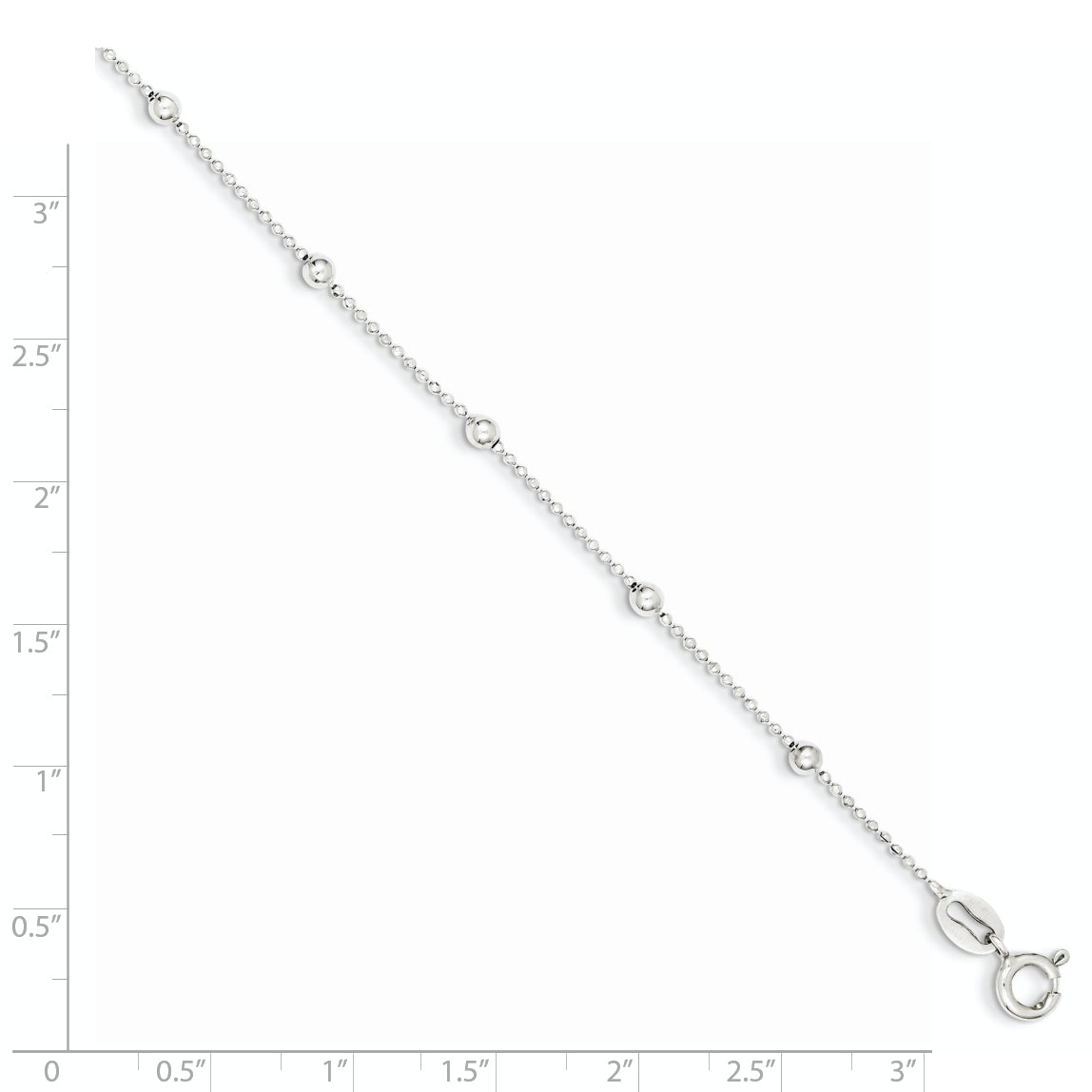 Sterling Silver Polished Beaded Bracelet Secondary image