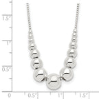Sophia Jewelers Sterling Silver Beaded Necklace with Polished Finish Elegance